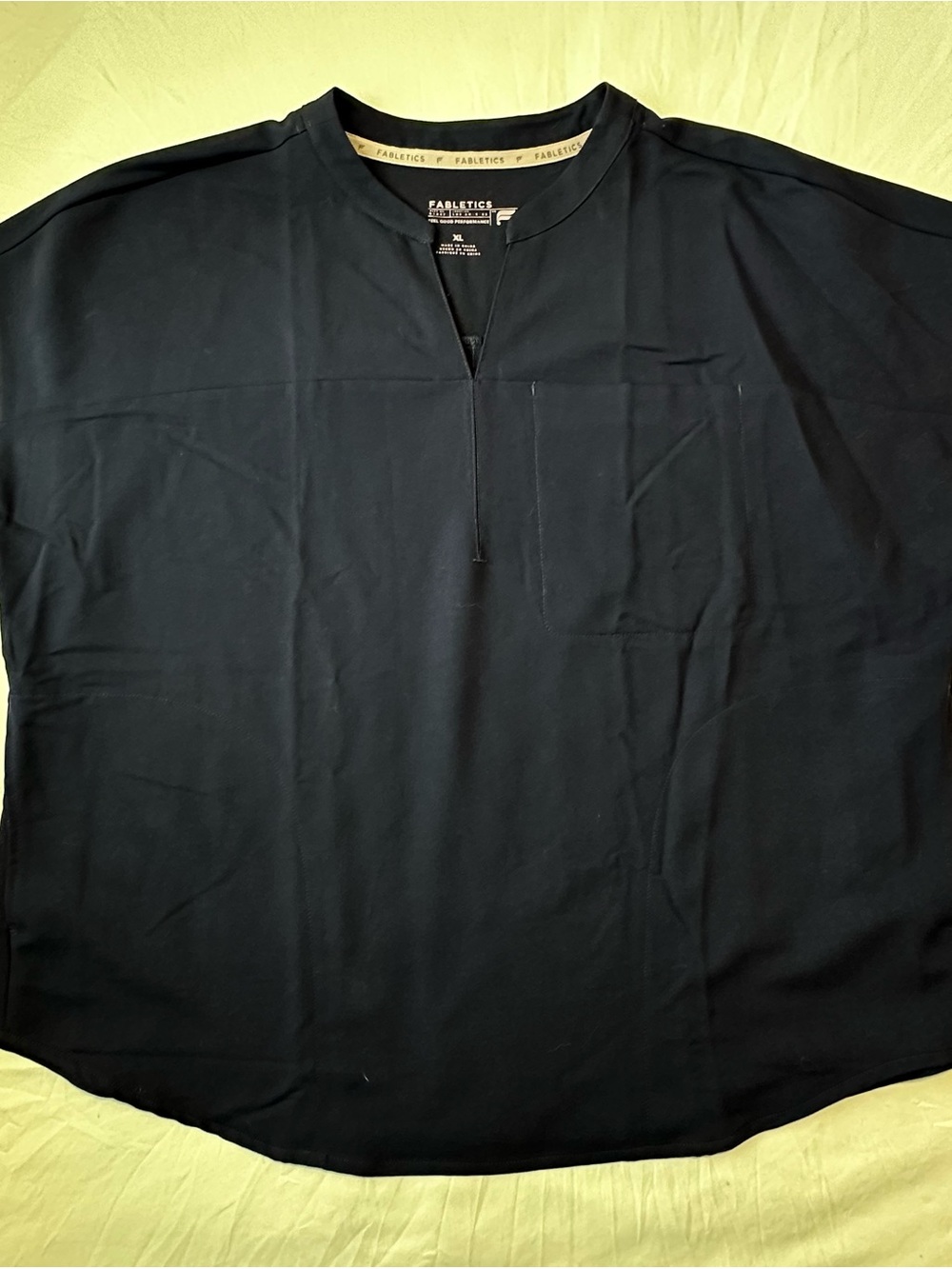 Fabletics Oversized Cap Sleeve Scrub Top | XL | Navy Blue | V-Neck